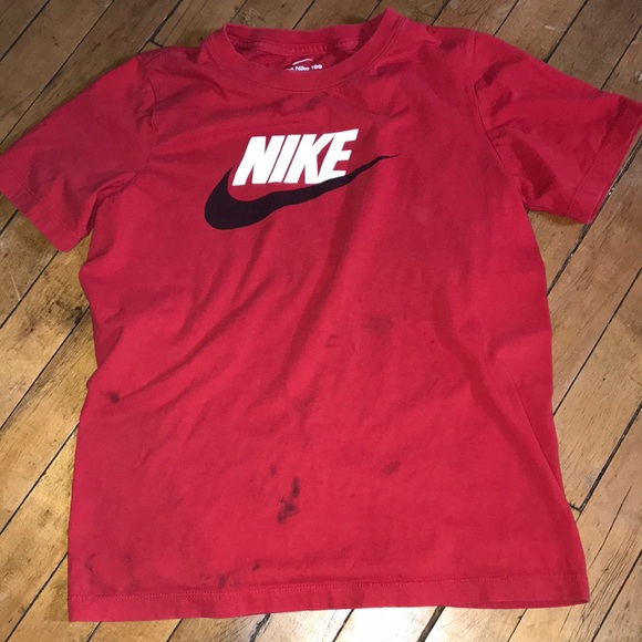 Nike Other - Nike Red Tee with White NIKE and Black Swoosh